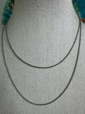 Avon Silver-Tone 34” Delicate Chain Necklace